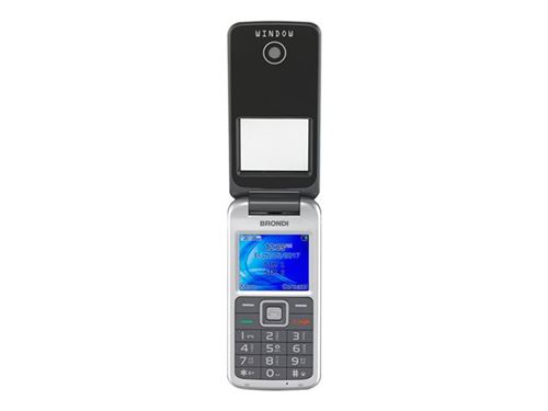 Brondi Window - Téléphone mobile - double SIM - microSD slot - GSM - 128 x 160 pixels - 1,3 MP - gris