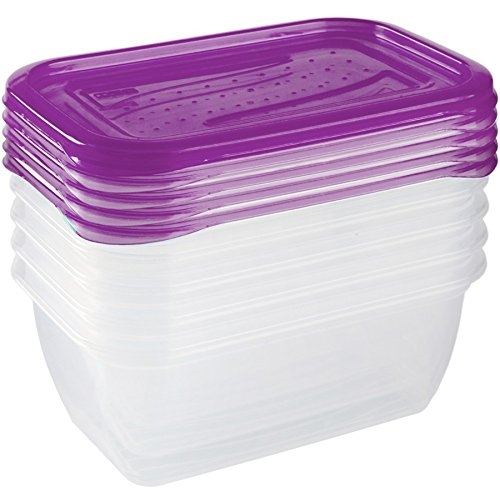 Keeeper 3067251700000 fredo fresh boîte de nourriture rectangulaire polypropylène violet 15,5 x 10,5 x 6 cm 5 pièces