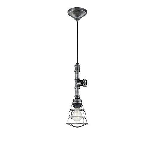Trio leuchten 307000188 gotham lampe suspendue, métal, e27, silberfarbig antik, 14,6 x 14,6 x 150 cm