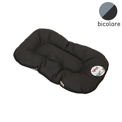 coussin flocon 69cm bicolore noir/gris