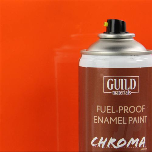 Peinture Chroma Gloss Enamel (résistant Carburant) Orange (400ml Aerosol) - Guild Materials