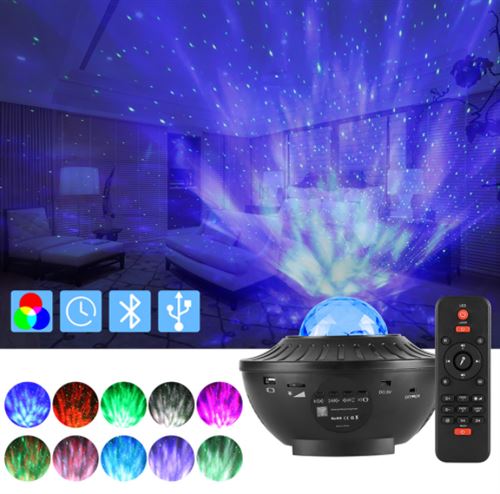 Projecteur étoile,MEROUS, LED, USB, musique bluetooth motif lumière atmosphère lumière, noir