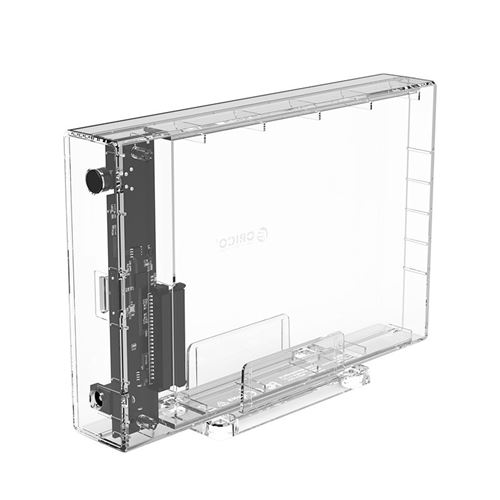 ORICO Boîtier de disque dur USB3.0 de 3,5 pouces avec support série transparente