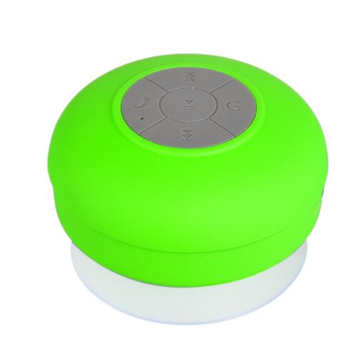 Haut-parleur de douche mains libres sans fil Bluetooth imperméable à l'eau de voiture d'aspiration / Batheroom vert