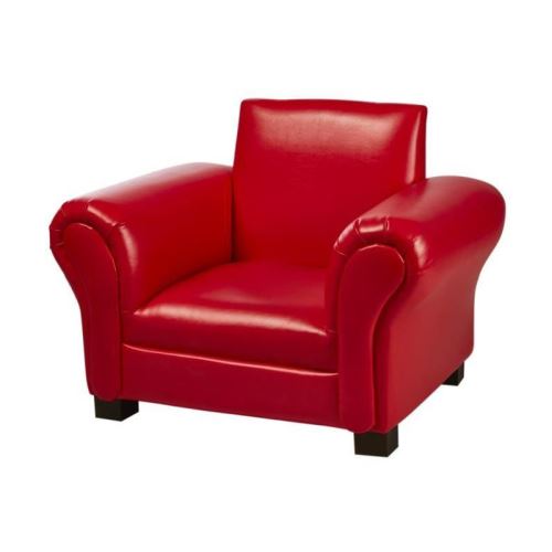 Fauteuil club enfant - Simili rouge - Contemporain - L 58 x P 43 cm