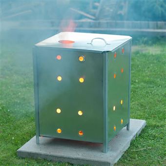 Nature Incinerateur De Jardin Acier Galvanise 46x46x65 Cm Carre Soin Des Plantes Achat Prix Fnac