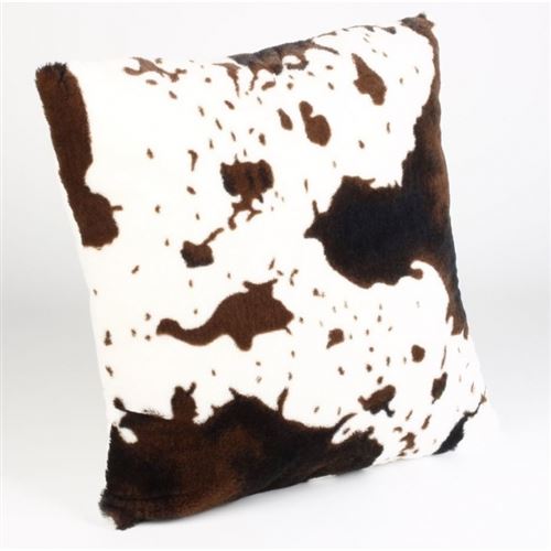 Coussin Déco Vache 45x45cm Marron
