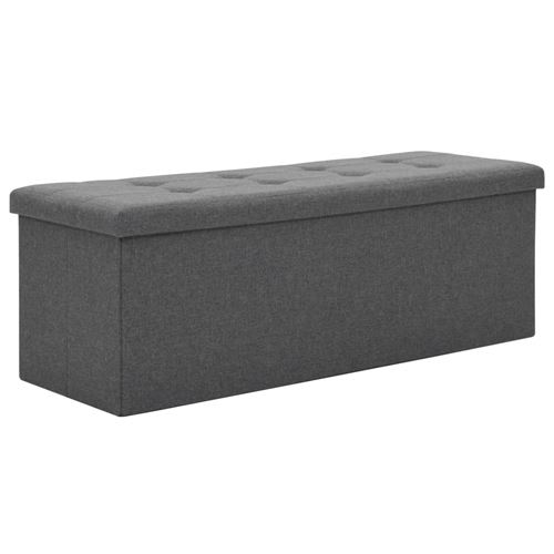 Chunhe Banc de rangement pliable Faux lin 110 x 38 x 38 cm Gris foncé AB247085