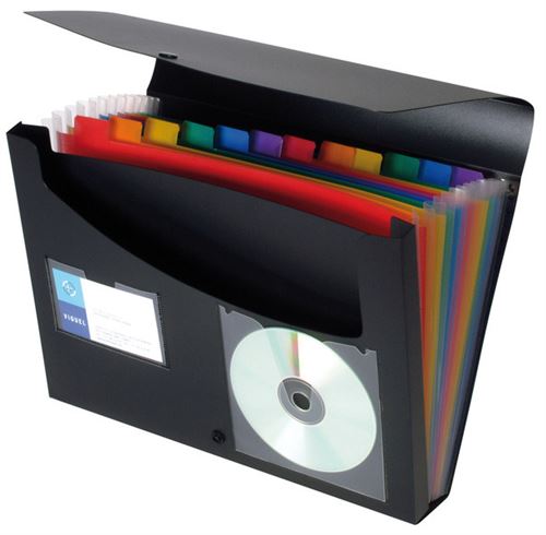 Trieur extensible Rainbow Class - VIQUEL - 12 compartiments - Noir