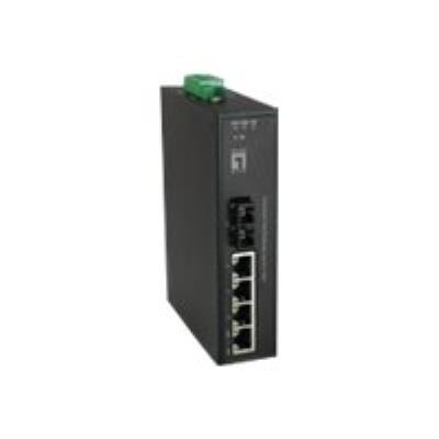 LevelOne IFP-0502 - switch - 5 poorten - desktop, monteerbaar op DIN-rails, wandbevestiging