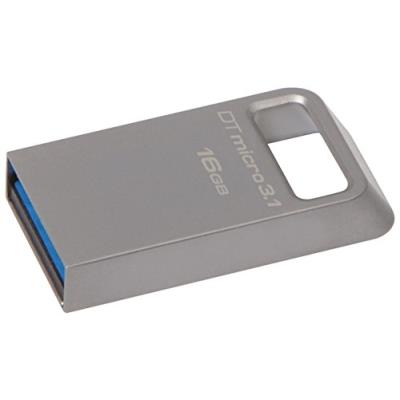 Kingston DataTraveler Micro 3.1 DTMC3/16GB Clé USB 3.1 Ultra-compacte et sans Capuchon, Argent