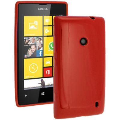 Coque Housse minigel rouge glossy Lumia 520 Nokia