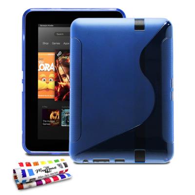 Coque Souple ORIGINALE Ultra Fine Bleu , Le S, Premium de MUZZANO pour AMAZON KINDLE FIRE HD