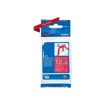 Brother TZe-R231 P-Touch Ruban textile d'origine, 12 mm 12 mm gold/weinrot