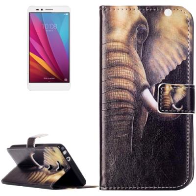 Huawei Honor 5X Coque housse Cuir PU  Elephant