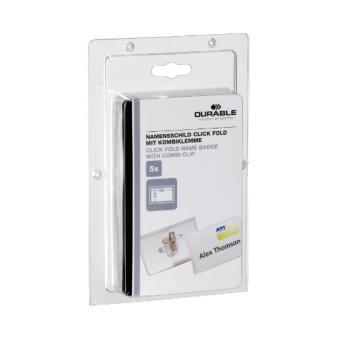Durable Click Fold Name Badge - 54x90mm Magnetic Anti-Twist Polypropylene Badge Holder, Pack Of 10