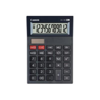 AS-120 - Calculatrice de bureau - 12 chiffres - panneau solaire, pile - anthracite
