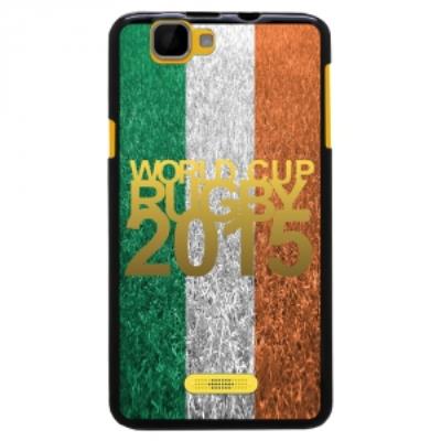 Coque Souple en gel pour Wiko Rainbow avec impression logo rugby doré et drapeau de l'Irlande