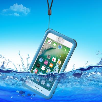 Coque en TPU REDPEPPER IP 68 étanche pour iPhone 7 plus - Sealed Lanyard - Blue