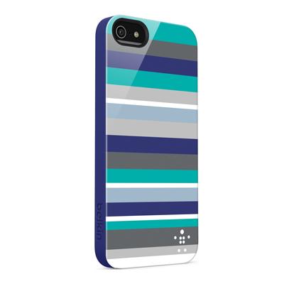 Coque Belkin Shield Stripes bleue iPhone 5 F8W124V