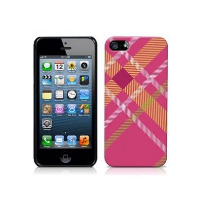 Coque motifs écossais Tartan fushia et orange pour iPhone 5