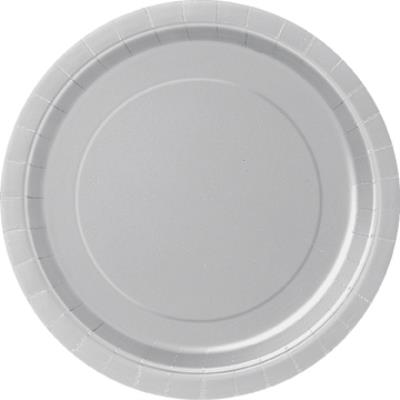 8 Petites assiettes en carton argent Taille Unique
