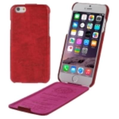 Iphone 6:Coque Housse Cuir PU Rouge Ouverture Vertical