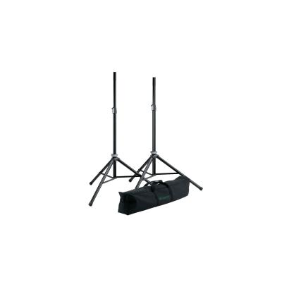 Accessoires sonorisation K&M 21449 - PACK DE 2 TREPIED POUR HAUT-PARLEUR + HOUSSE - HAUTEUR REGLABLE DE 1270 A 1930 MM - NOIR pieds de micros