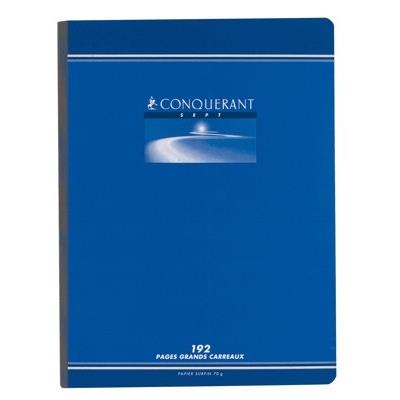 Conquerant sept - cahier, séyès, 240 x 320 mm, broché 192 pages, papier 70 g qm, hamelin (215) 215 100101991