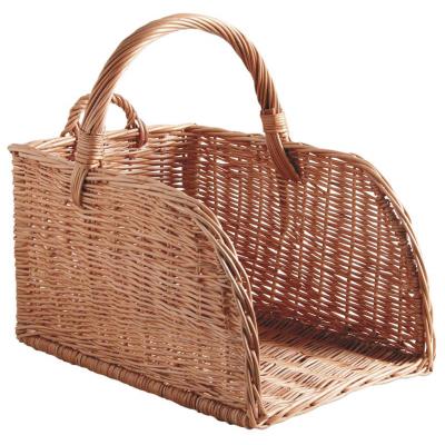 Panier à bûches rectangulaire en osier buff - Dim : 52 x 35 x 31-50 cm -PEGANE-