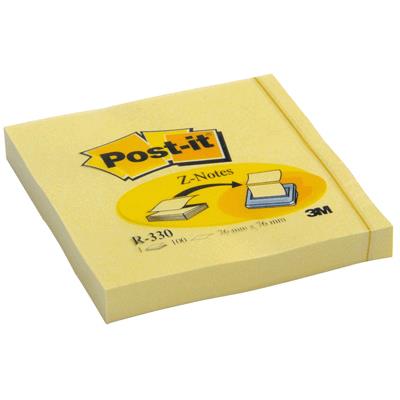 Post-it - Recharge Z-Notes Bloc de 100 feuilles 76x76mm Jaune Pastel