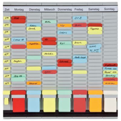 franken franken tableau planning à fiches officepaner, 7 modules noir