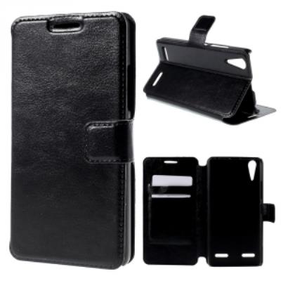 Etui type portefeuille pour Lenovo K3 et Lenovo A6000 coloris noir rabat latéral articulé fonction
