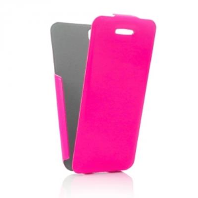 Etui Fonex vertical ultra-fin pour iPhone SE glossy rose fluo