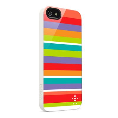 Belkin Shield Stripe - Beschermhoes voor mobiele telefoon - polycarbonaat - meerkleurig - voor Apple iPhone 5