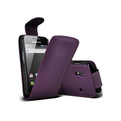 Etui violet aspect cuir pour Galaxy Ace 2 i8160 Samsung