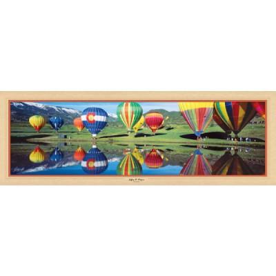 Puzzle 1000 Pièces Panoramique - Montgolfières Au Décollage