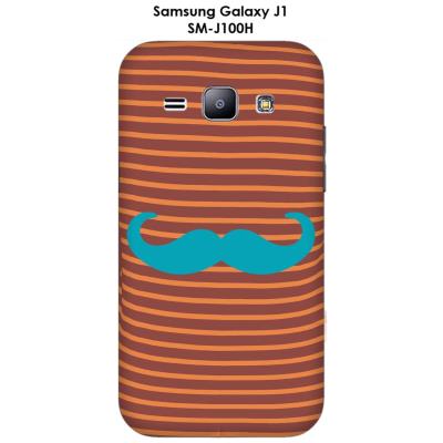 Coque Samsung Galaxy J1 - SM-J100H Marinière Moustache - 4 Scuba Blue