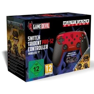 Manette Switch sans fil Trident PRO-S2 rouge + le jeu Tiny Trooper