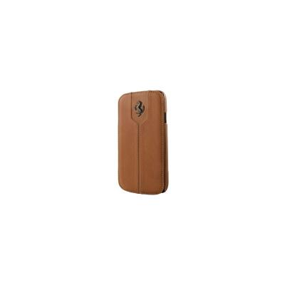Etui de Protection en Cuir Series Book Flip Case FERRARI FEMTFLBKS4KA pour Samsung Galaxy S4 - Camel