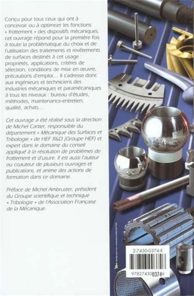 GUIDE D'EMPLOI DES TRAITEMENTS DE SURFACE APPLIQUES AUX PROBLEMES DE FROTTEMENT