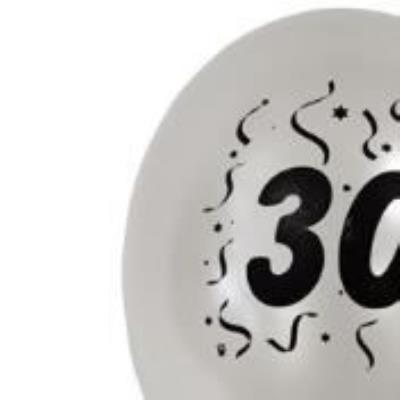 Hobi 8 ballons nacrés imprimés 30 ans argent tendances fetes