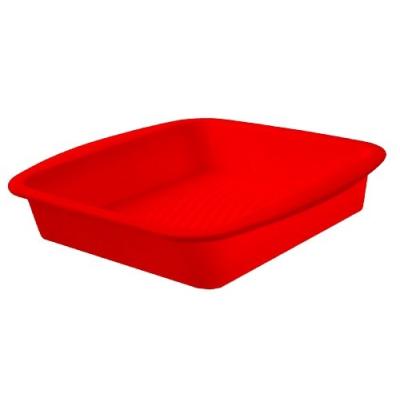 READY STEADY COOK MOULE À GÂTEAU CARRÉ SILICONE ROUGE 25 CM X 26 CM X 6 CM