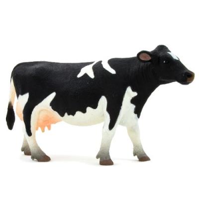 Mgm - 387062 - figurine animal - vache laitière prim holstein noire grand modèle - 14 x 8 cm animal planet ft-7062