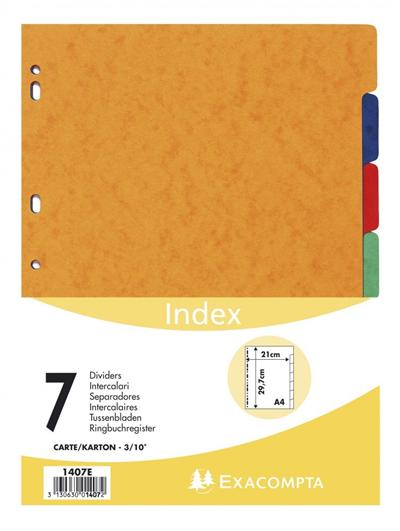 Intercalaires Exacompta A4 Carte Lustrée 7 Positions