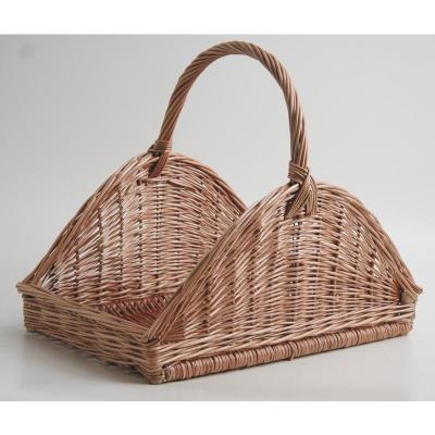 Panier à bûches en osier buff - Dim : 50 x 35 x 8-26-43 cm -PEGANE-