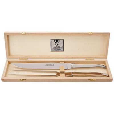 Laguiole claude dozorme 2.60.032.91 coffret service à découper 2 pièces manche inox brillant