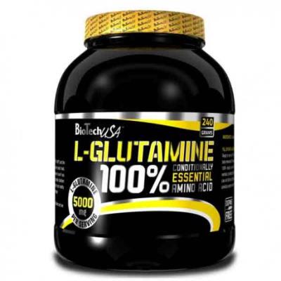 Glutamine 100% L-glutamine de Biotech USA 240 gr