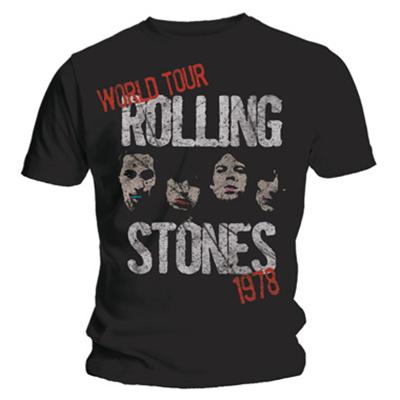 ROLLING STONES - Tee Shirt World Tour Stencil Taille L
