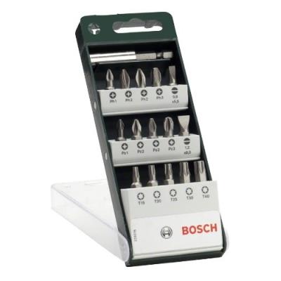 Bosch 2609255977 Kit Tournevis Embouts De Vissage + Porte-Embouts Universel Qualité Standard 25 Mm 16 Pièces
